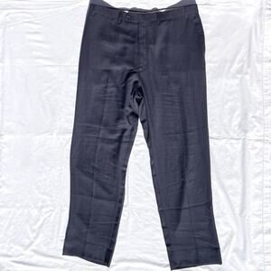 Ralph Ralph Lauren Men’s 38X32 Navy Blue Flat Front Check Dress Pants